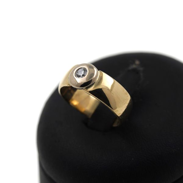 Solitär Brillant Gold Ring 585 14 Kt Gelbgold Weißgold 0,10 Ct Damen Wert 1250,-