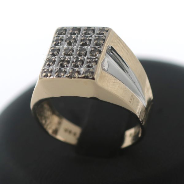 0,25 Ct Diamant Herren Ring 585er Gold 14 Kt Gelbgold Brillant Wert 920,-