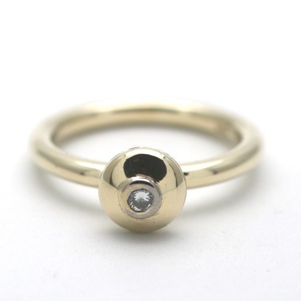 Solitär Brillant Ring 585 Gold 14 Kt Gelbgold Diamant Wert 1100,-