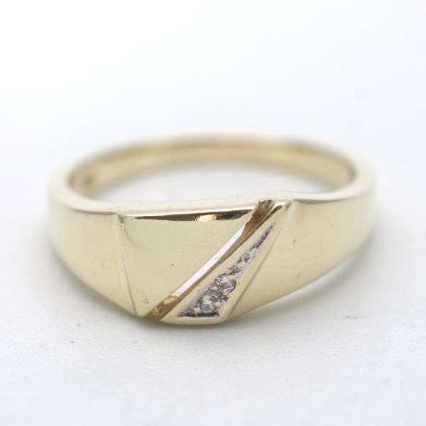 Band Ring 750 Gold Solitär Brillant Diamant 0,15 Ct 18 Kt Gelbgold Wert 1100,-