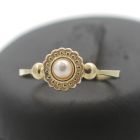 Antik Perle Ring 585 Gold 14 Kt Gelbgold Damen Goldring Wert 190,-