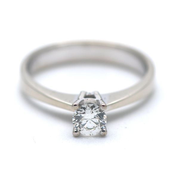 0,40 Ct Solitär Diamant Ring 585 Gold 14 Kt Weißgold Brillant Wert 1900,-