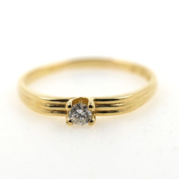 Solitär Brillant Ring 585 Gold 14 Kt Gelbgold Wert 590,-