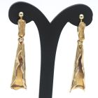 Ohrringe 585 Gold 14 KT Gelbgold Handarbeit Designer Ohrhänger Wert 890,-