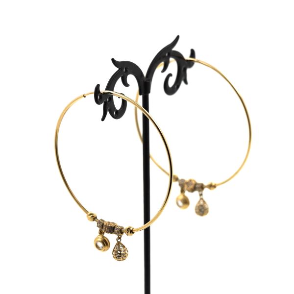 Farbstein Gold Creole 585 14 Kt Damen Ohrringe Ohrstecker Ohrschmuck Wert 1050,-