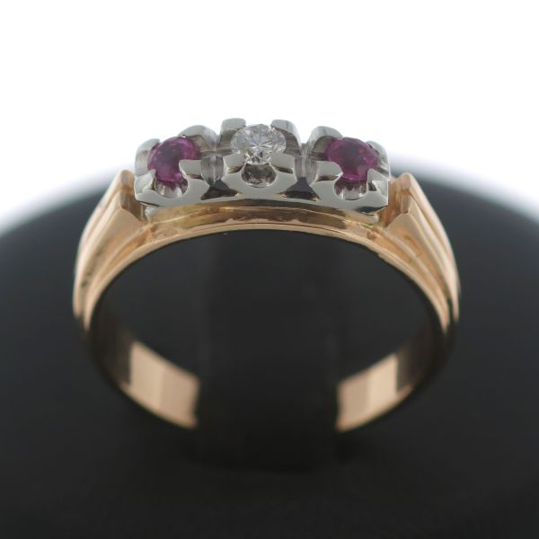 Brillant Rubin Ring 750 Gold 18 Kt Diamant Bicolor Wert 890,-