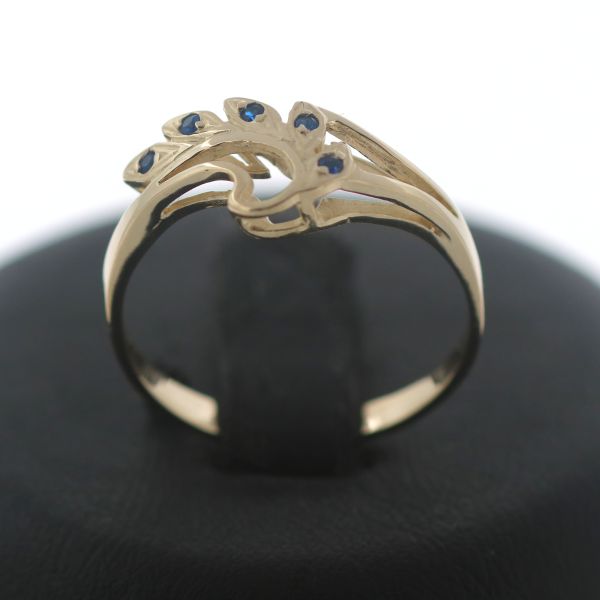 Gold Ring 585 14 Kt Blauer Farbstein 2,3 Gramm Wert 260,-