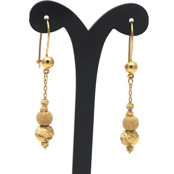 Ohrringe 585 Gold 14 Karat Gelbgold Kugel Design Ohrhänger Wert 390,-