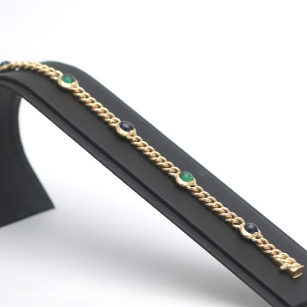 Saphir Smaragd Armband 750 Gold 18 Kt Gelbgold Edelstein Wert 3800,-