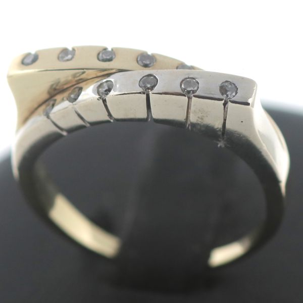 Ring 585 Gold Diamant 14 Kt Bicolor 0,20 CT Wert 1190,-