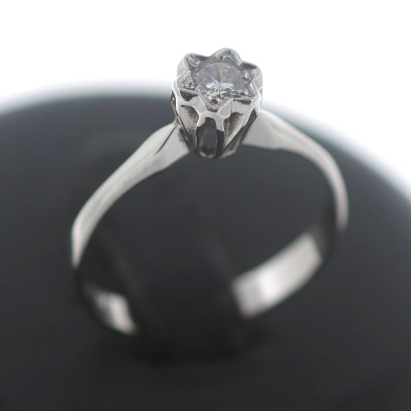 Solitär Diamant Ring 750 Gold Brillant 0,20 Ct 18 Kt Weißgold Wert 699,-