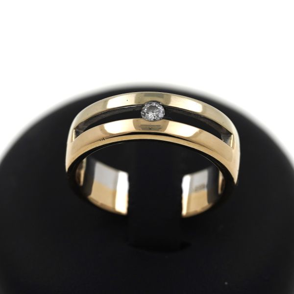 Solitär Brillant Ring 585 Gold 14 Kt Gelbgold Diamant Wert 1100,-
