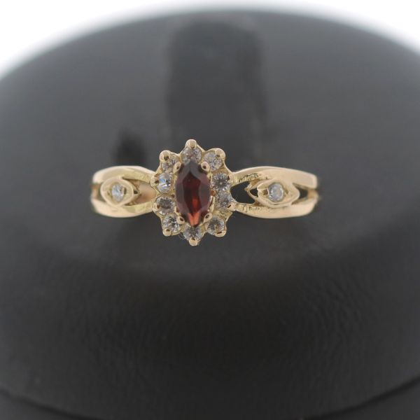 Granat Diamant Ring 750 Gold 18 Kt Gelbgold Brillant Edelstein Wert 750,-