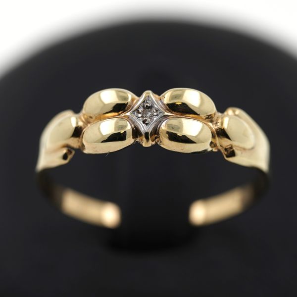 Ring 333 Gold Diamant Achtkant 8 Kt Gelbgold Wert 170,-