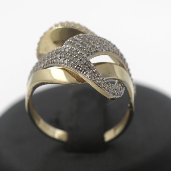 Designer Zirkonia Ring 585 Gold 14 kt Gelbgold Wert 650,-
