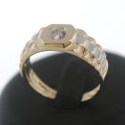 Kronen Ring 585 Gold Brillant Diamant 0,10 CT Bicolor 14 Kt Wert 810,-