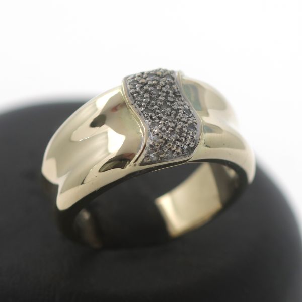 Diamant Gold Ring 585 14 Kt 0,20 Ct Gelbgold Weißgold Goldring Wert 1200,-