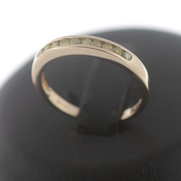 Fancy Brillant Ring 585 Gold 14 Kt Gelbgold Diamant 0.20 Ct Memory Wert 615,-