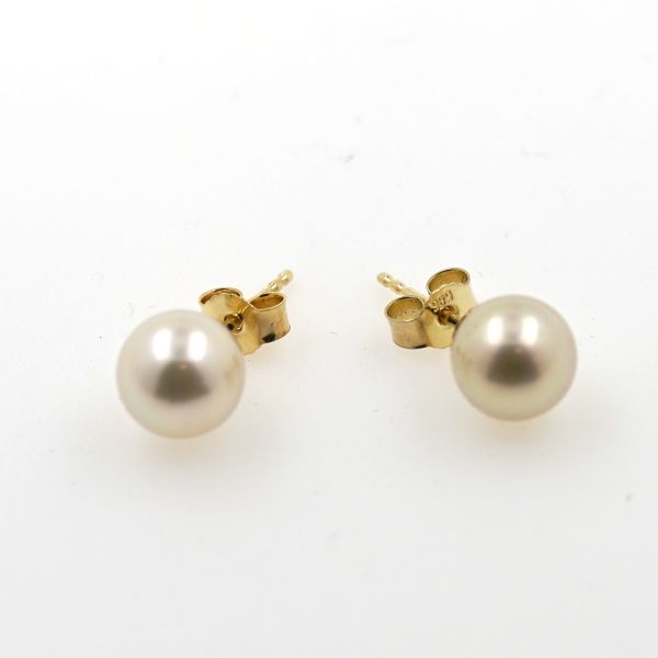 Perlen Ohrringe 585 Gold Ohrhänger 14 Kt Gelbgold Wert 280,-
