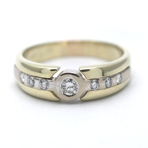 Diamant Ring 585 Gold Brillant 0,35 Ct 14 Kt Bicolor Wert 1300,-