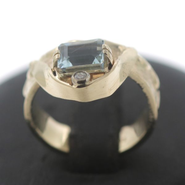 Diamant Aquamarin Ring 585 Gold 14 Gelbgold Edelstein Goldring Wert 920,-
