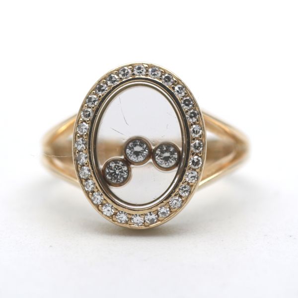 Chopard Brillant Ring 750 Gold Happy Diamond 18 Kt Top Markenschmuck