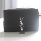 Yves Saint Lauren Designer Handtasche Kate Monogram Tassel Chain Leder Schwarz