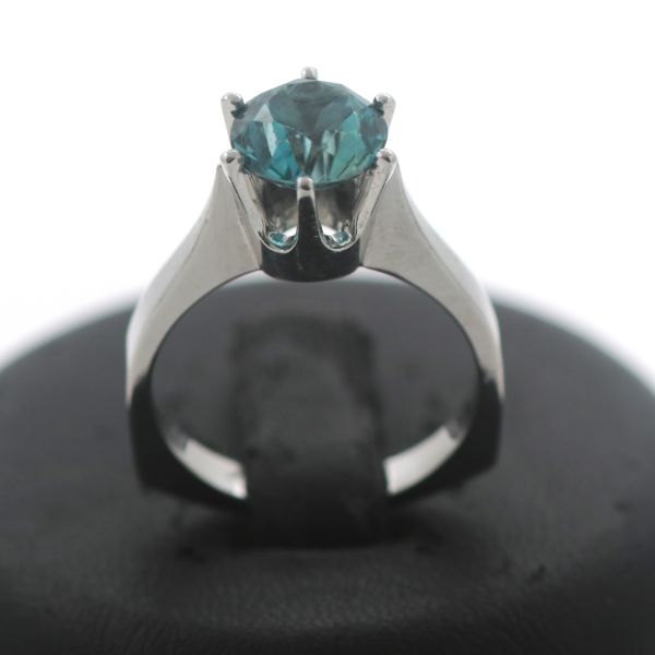 Modischer Ring 585 Gold 14 Karat Weißgold Blautopas Edelstein Damen Wert 930,-