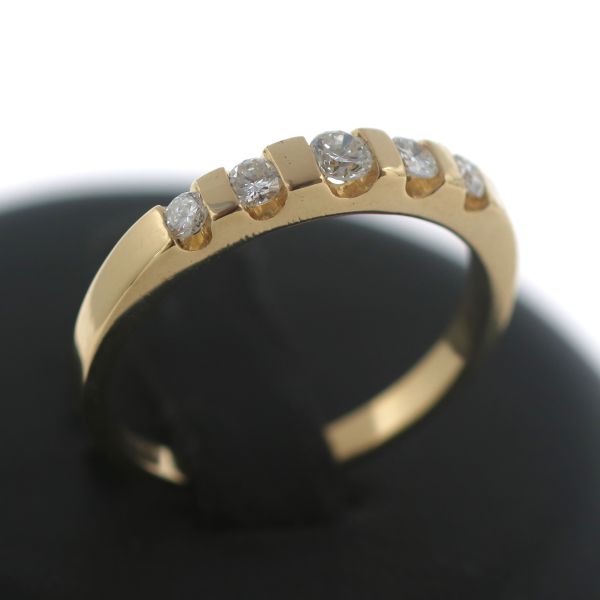 Memory Diamant Brillant 0,35 CT Ring 750 Gold 18 Kt Gelbgold Wert 1280,-