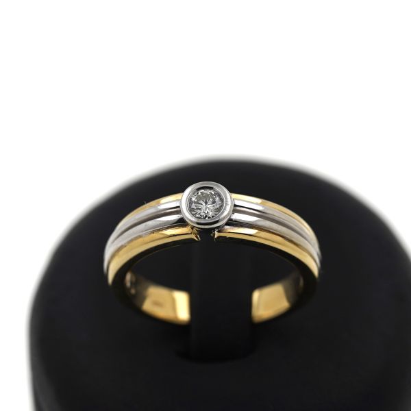 Solitär Ring Diamant Gold Bicolor 0,25 ct Brillant Wert 1820,-