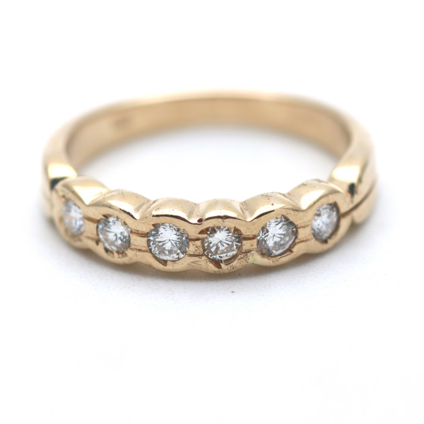Memory Diamant Ring 585 Gold 14 Kt Gelbgold 0,50 Ct Brillant Wert 1590,-