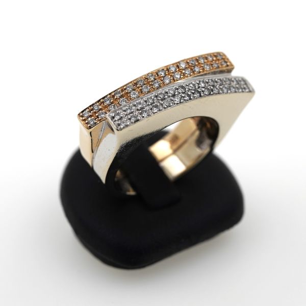 Christ Ring Diamant 585 Gold Brillant 0,65 CT 14 Kt Bicolor Markenschmuck