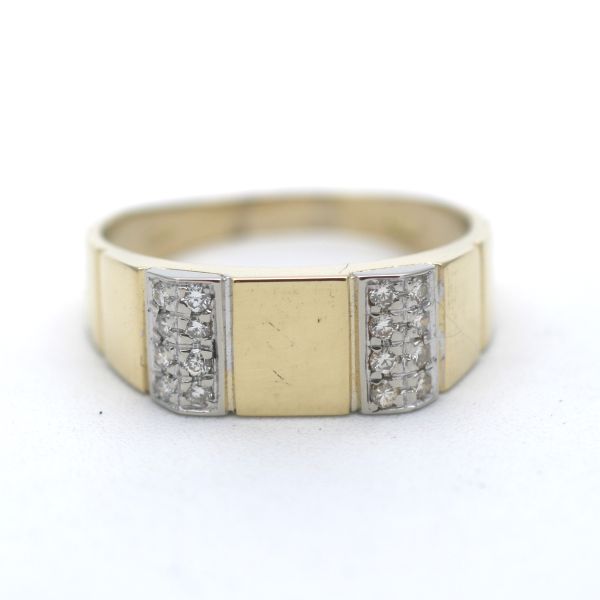 Diamant Ring 750 Gold 18 Kt Gelbgold 0,15 Ct Brillant Wert 650,-