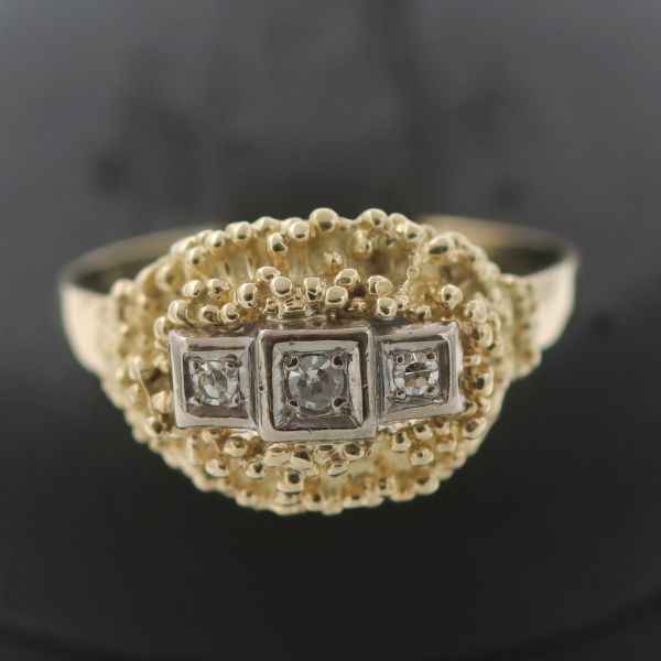 Antik Vintage Diamant Ring 585 Gold 15 Kt Gelb- Weißgold Wert 800,-