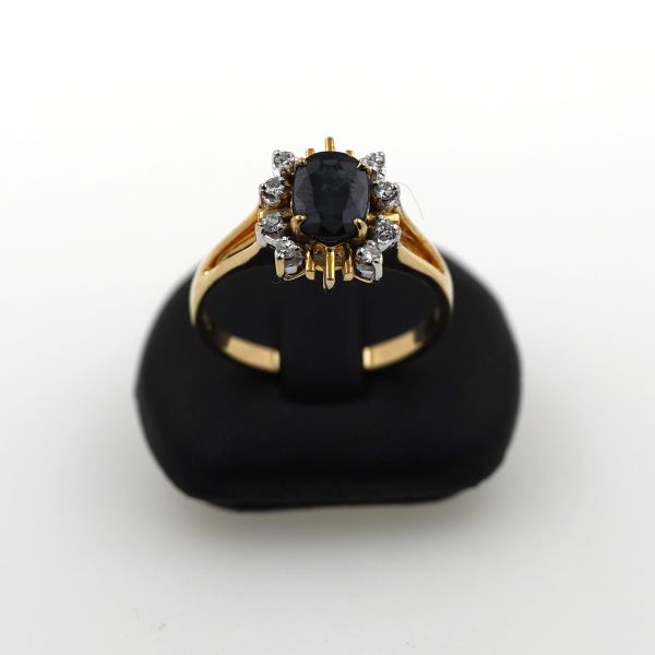 Diamant Saphir Ring 585 Gold 14 Kt Gelb- Weißgold Wert 640,-