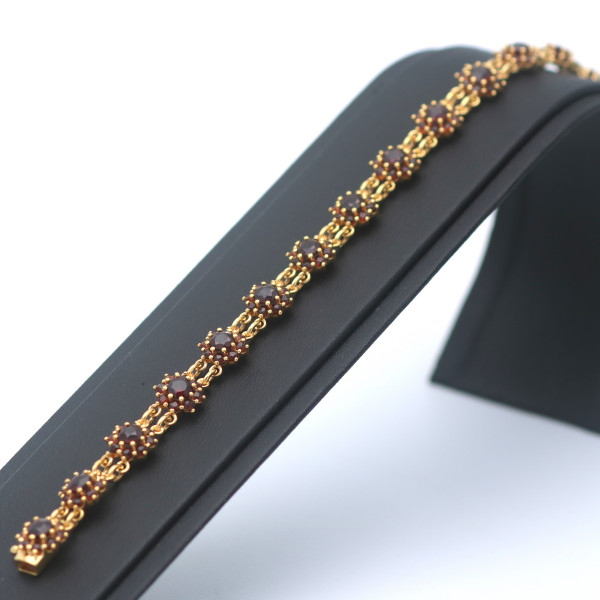Granat Armband 333 Gelbgold 8 Kt Edelsteine Wert 1800,-