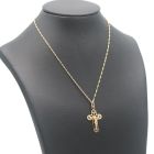 Singapur Kette Gold 585 14 Kt Kreuz Anhänger Religion Jesus Wert 240,-
