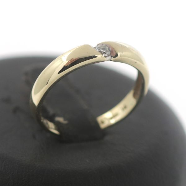Brillant Gold Ring 585 14 Kt Gelbgold 0,10 Ct Diamant Goldring Damen Wert 500,-
