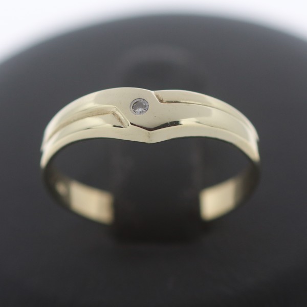 Solitär Ring 585 Gold 14 Kt Gelbgold Diamant Wert 180,-