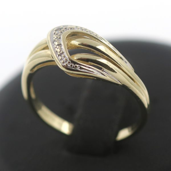 Ring 333 Gold Diamant 8 Karat Bicolor 0,01 Ct Wert 270,-