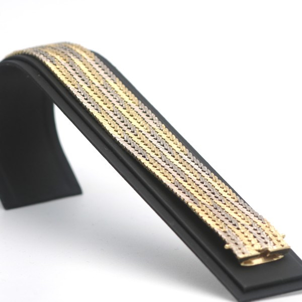 Breites Armband Armreif 750 Gold 18 Kt Gelb-Weißgold 90,2 Gramm 19 cm Wert 9900,-