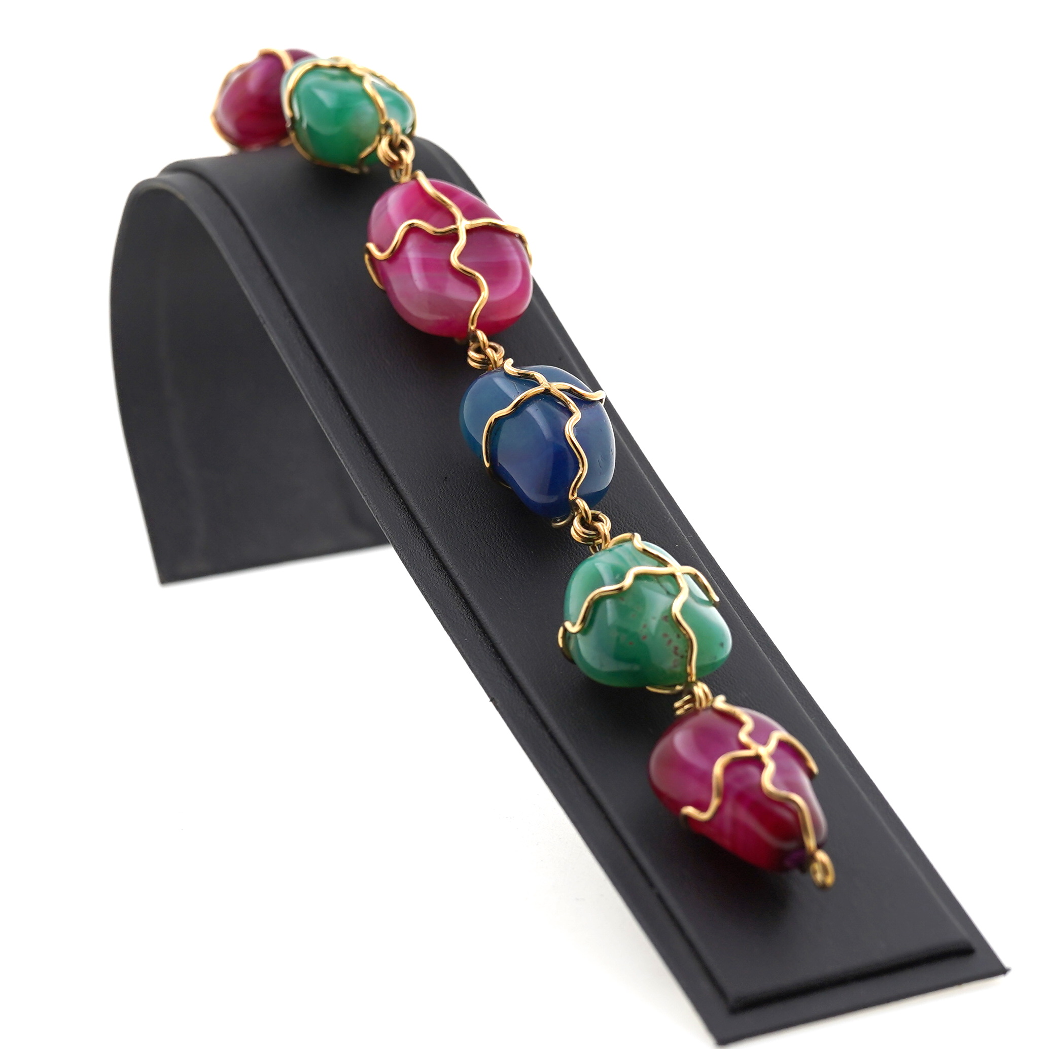 Multicolor Malachit-Steine Armband | 585 Juweliero Online | Juwelier 14 Edelstein\