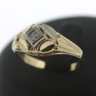 Solitär Antik Vintage Diamant ring 585 Gold 14 Kt Gelb-Weißgold Wert 480,-
