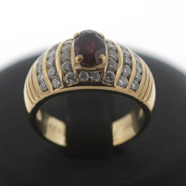 Rubin Brillant Gold Ring 750 18 Kt 1,10 Ct Diamant Gelbgold Wert 2800,-
