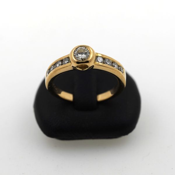 0,60 Ct Brillant Ring 750 Gold 18 Kt Gelbgold Diamant Wert 2900,-