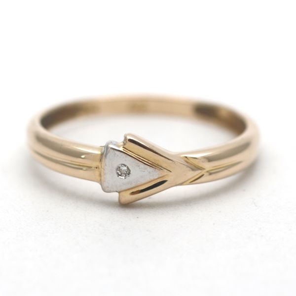 Solitär Diamant Ring 585 Gold 14 Kt Bicolor Wert 280,-