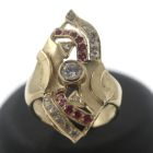 Designer Farbstein Ring 585 Gold 14 Kt Gelbgold Damen Goldring Wert 1200,-