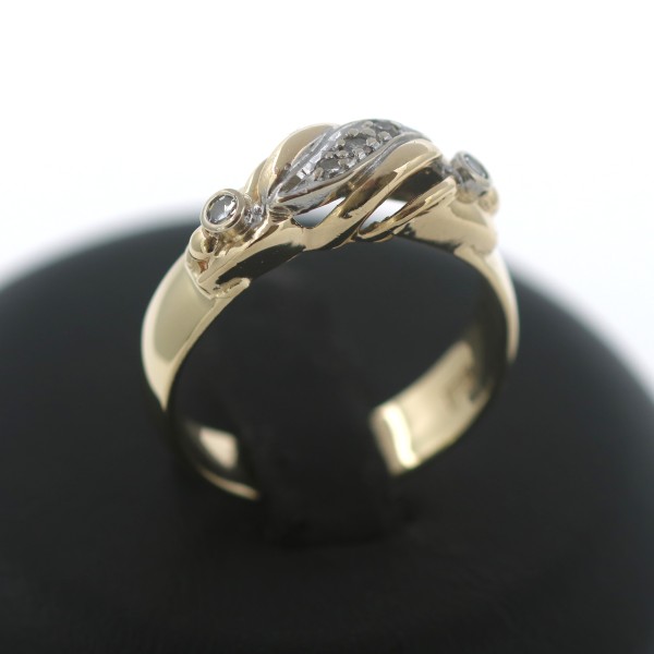 Ring 585 Gold 14 Kt Gelbgold Diamant 0,12 Ct Wert 780,-