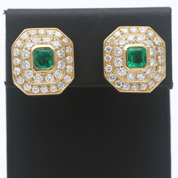 Brillant Smaragd Gold Ohrstecker 750 18 Kt 2,50 Ct Diamant Ohrring Wert 6500,-