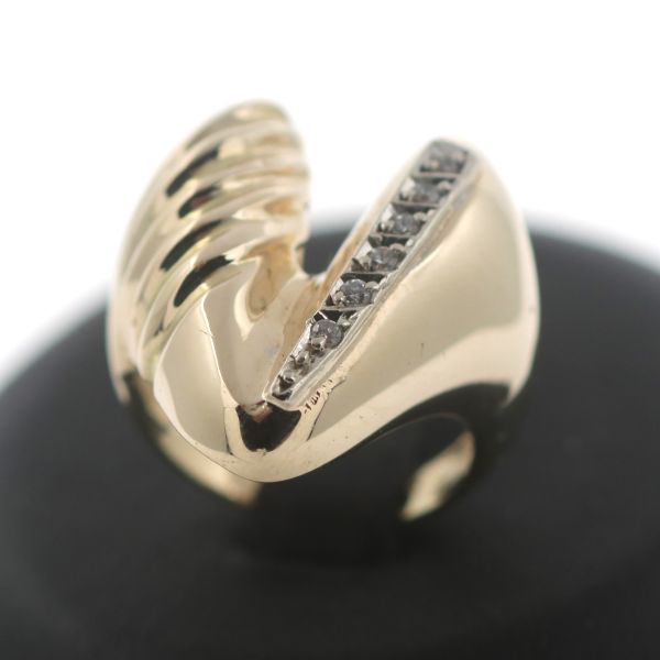 Diamant Gold Ring 585 14 Kt Gelbgold Weißgold 0,10 Ct Wert 1350,-